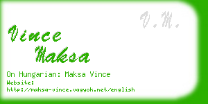 vince maksa business card